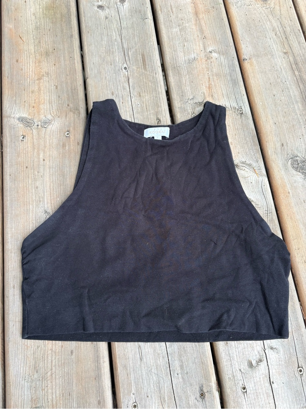 Kookai Black Crop Tank